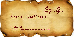 Sztrul Györgyi névjegykártya